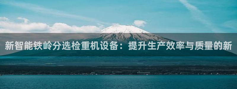 威九国际精彩视频2022年：新智能铁岭分选检重机设备：提升生