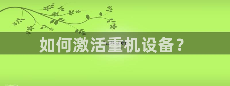 威九国际mm：如何激活重机设备？