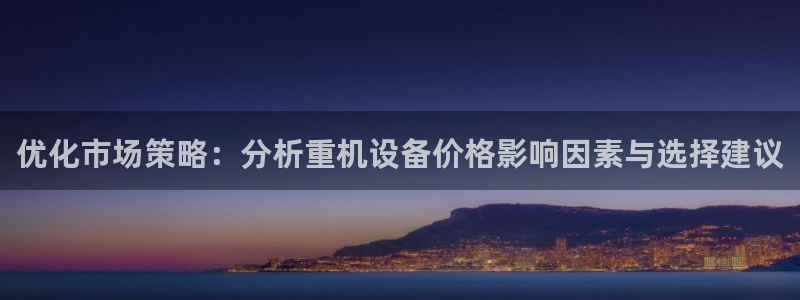 威九国际官网登录入口网址：优化市场策略：分析重机设备价格影响
